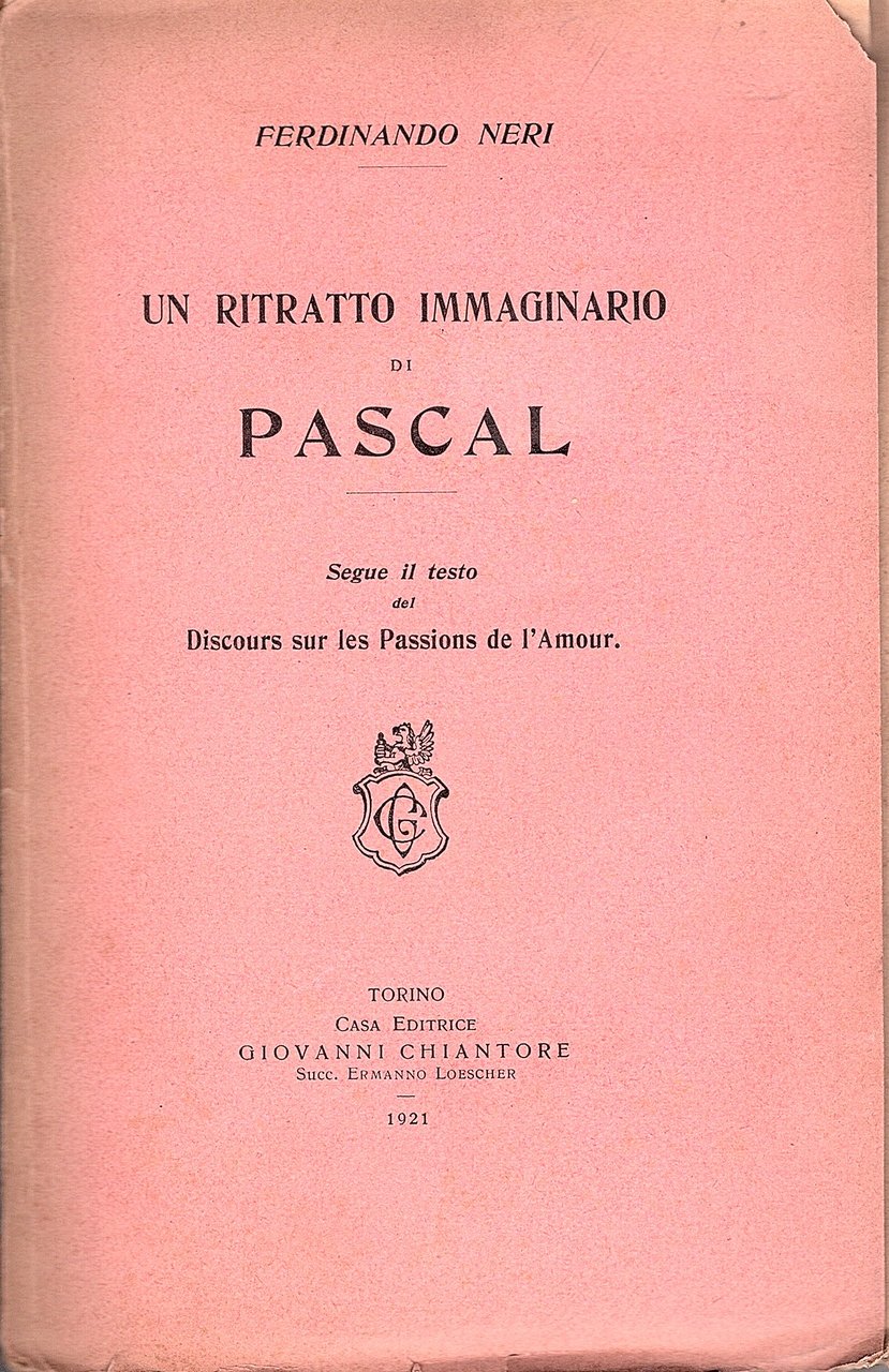 Un ritratto immaginario di Pascal. Segue il testo del Discours …