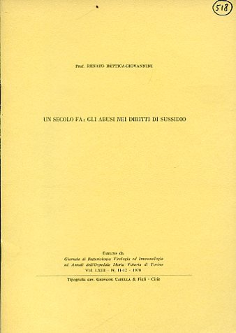 Un secolo fa: gli abusi nei diritti di sussidio. Estratto …