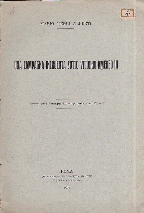 Una campagna incruenta sotto Vittorio Amedeo II. Estratto dalla Rassegna … | Immagine principale