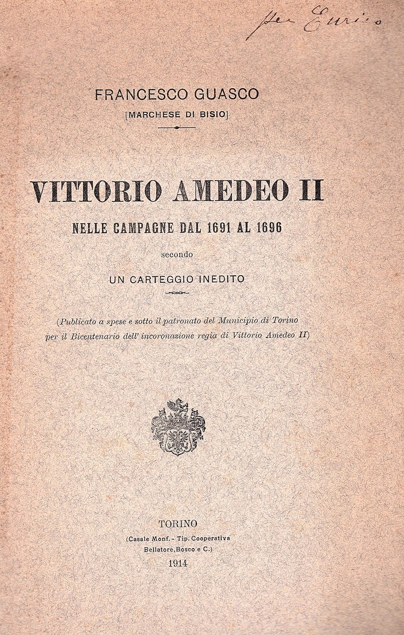 Vittorio Amedeo II nelle campagne dal 1691 al 1696 secondo …