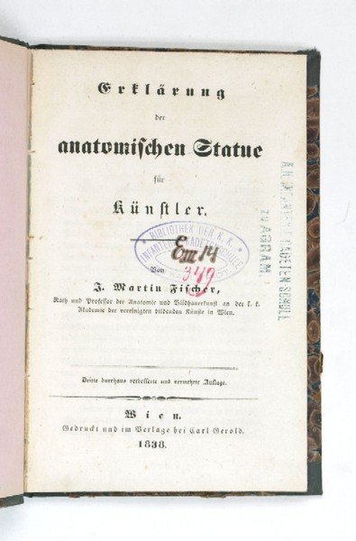 Erklärung der anatomischen Statue für Künstler. Dritte durchaus verbesserte und …