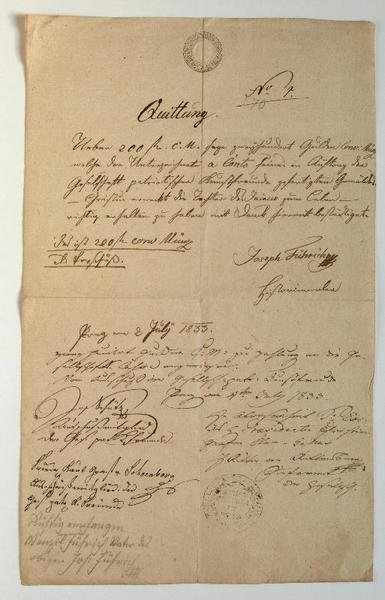 Autograph receipt signed.