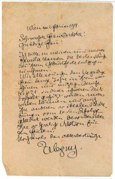 Eigenh. Brief mit U.