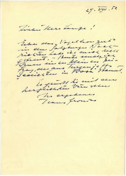 2 eigenh. Briefe mit U.