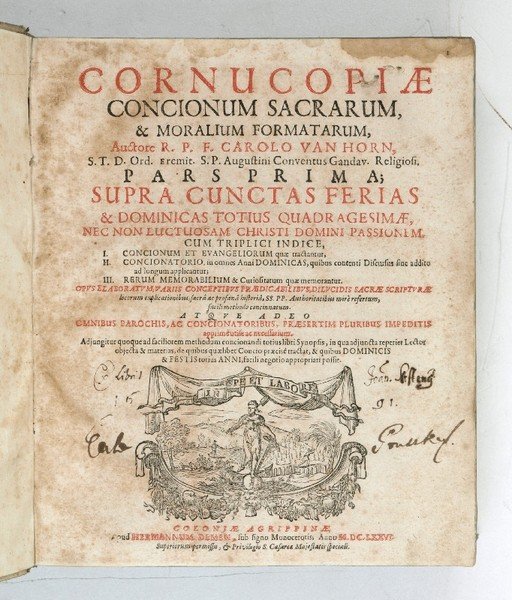 Cornucopiae concionum sacrarum, & moralium formatarum. Pars prima (-secunda).