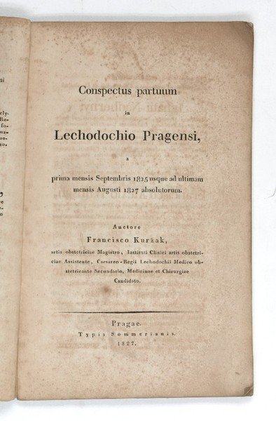 Conspectus partuum in Lechodochio Pragensi, a prima mensis Septembris 1825 …