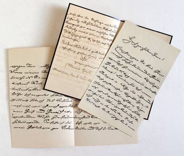 3 eigenh. Briefe mit U.