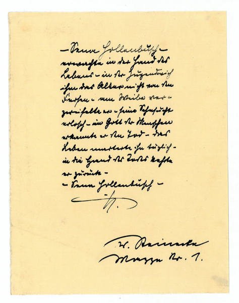 Eigenh. Gedicht mit U.