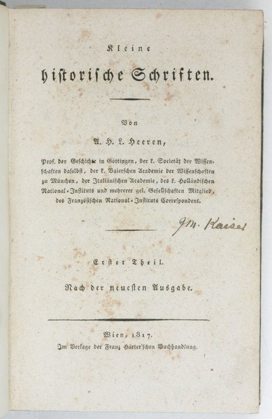 Kleine historische Schriften. Nach der neuesten Ausgabe. Erster (-zweyter) Theil.