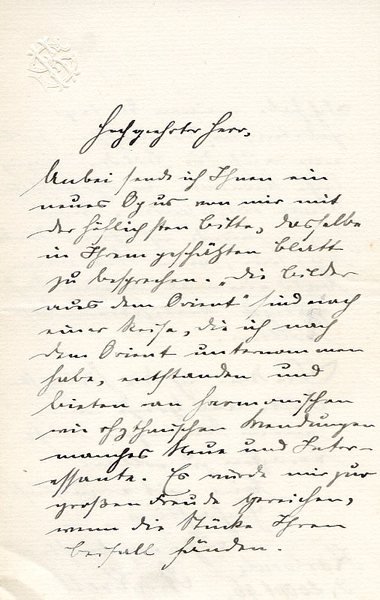 3 eigenh. Briefe mit U.