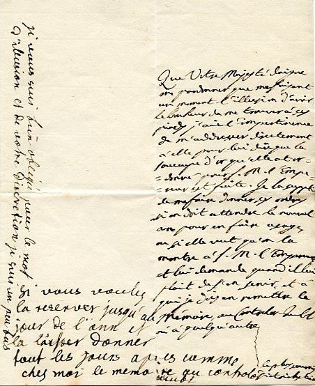 Eigenh. achtzeiliger Zusatz auf einem eh. Brief Graf Dietrichsteins.