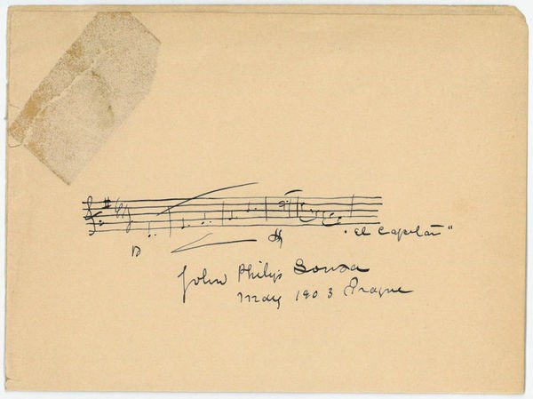 Eigenh. Albumblatt mit Notenzitat und U.