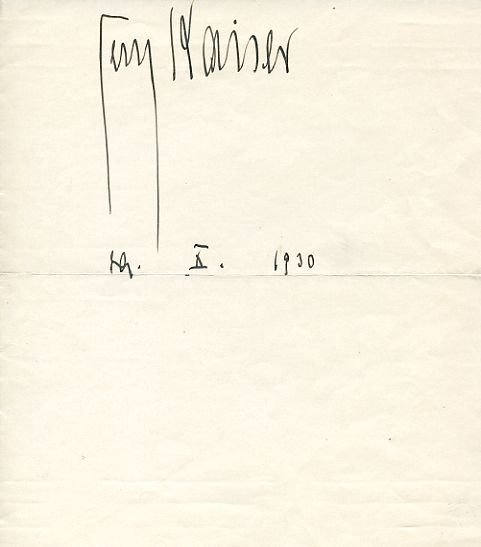 Albumblatt mit eigenh. Namenszug und Datum.