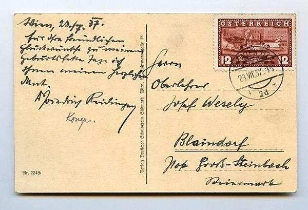 Eigenh. Bildpostkarte mit U.