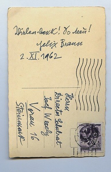 Eigenh. Bildpostkarte mit U.