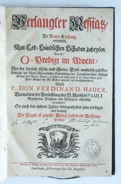 Verlangter Messias, in newer Kleidung vorgestellt. Den Erb-Sündlichen Schaden zuheylen. …