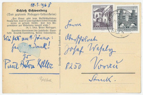 Eigenh. Bildpostkarte mit U.