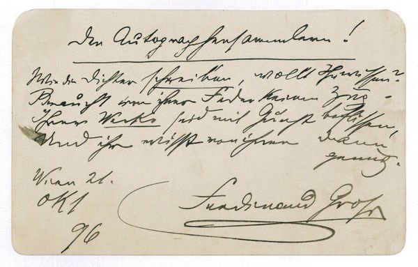 Eigenh. Albumblatt mit U.