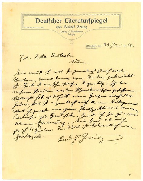 Eigenh. Brief mit U.