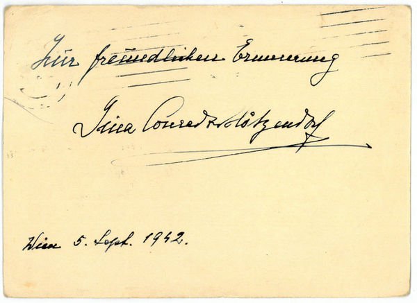 Eigenh. Postkarte mit U.