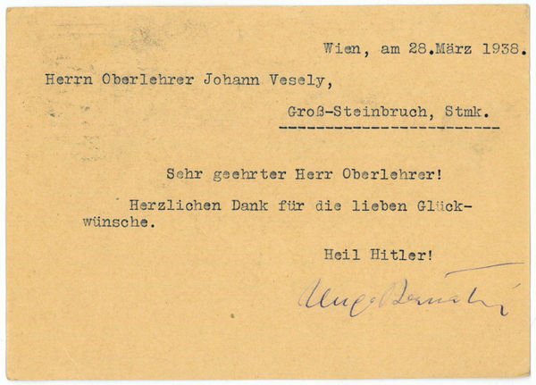 Ms. Postkarte mit eigenh. U.