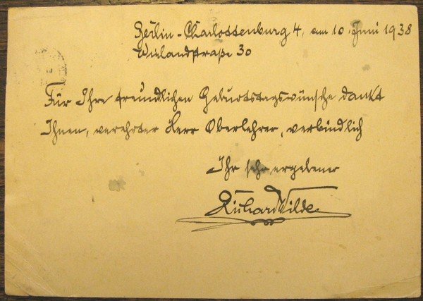 Eigenh. Postkarte mit U.