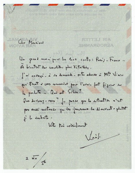 Eigenh. Brief mit U. ("Varese").