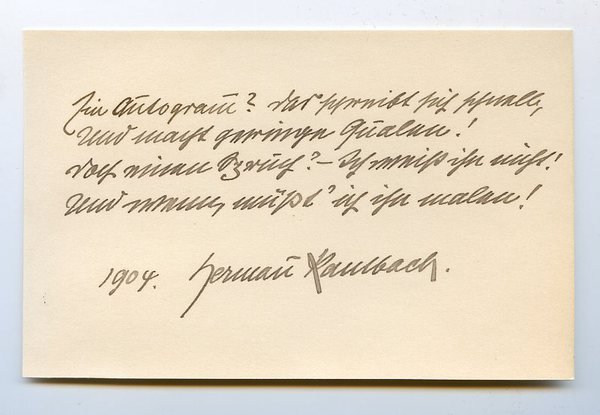 Eigenh. Albumblatt mit U.