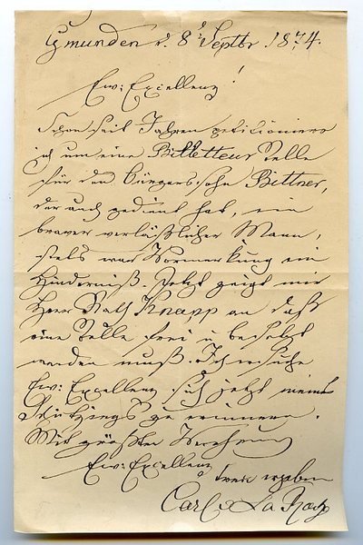 Eigenh. Brief mit U.