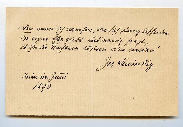 Eigenh. Albumblatt mit U.