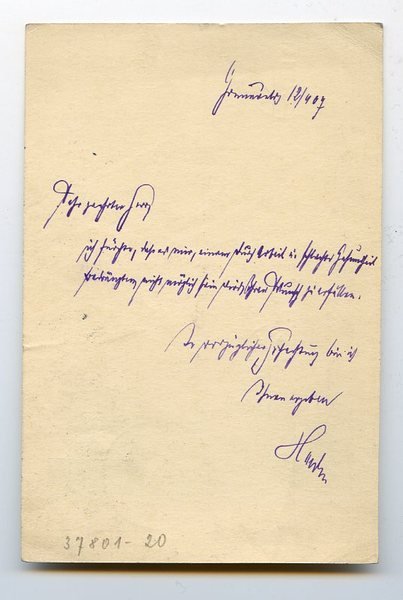 Eigenh. Postkarte mit U.