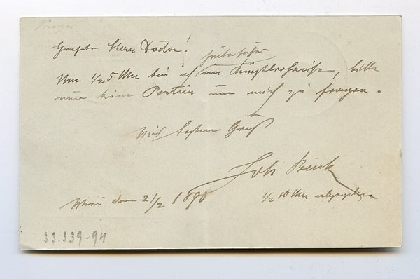 Eigenh. Postkarte mit U.