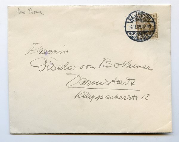 Eigenh. adr. Kuvert.