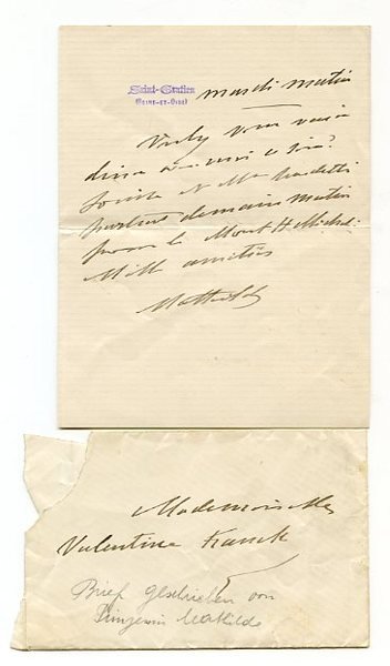 Eigenh. Brief mit U. ("Mathilde").