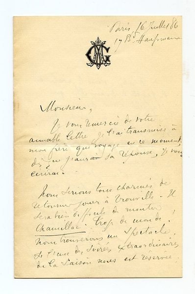 Autograph letter signed ("Coquelin Cadet").