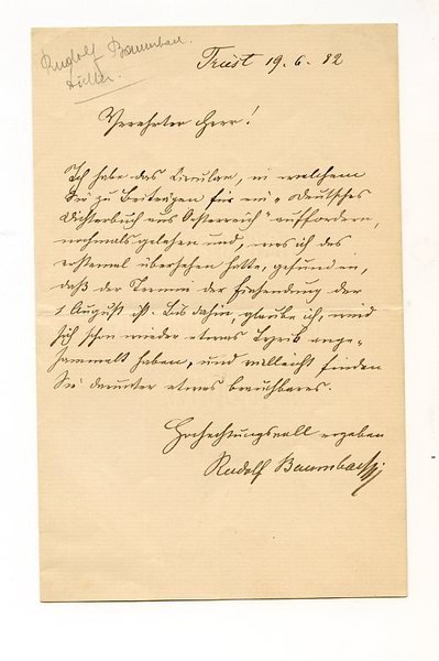 Eigenh. Brief mit U.