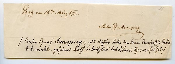 Briefausschnitt mit eigenh. Datum und U.