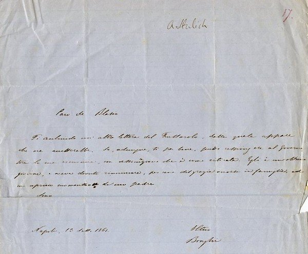 Eigenh. Brief mit U. ("Bonghi").