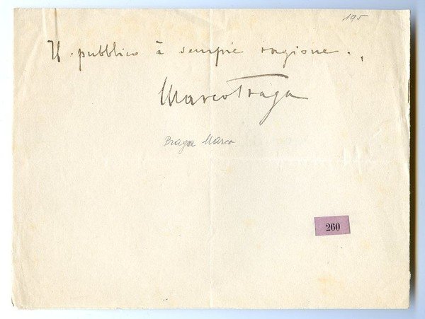 Eigenh. Albumblatt mit U.