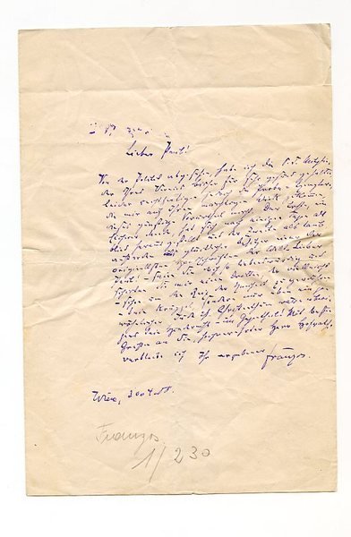 Eigenh. Brief mit U. ("Franzos").