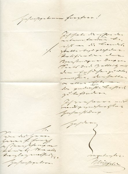 Eigenh. Brief mit U. ("Mühlfeld").