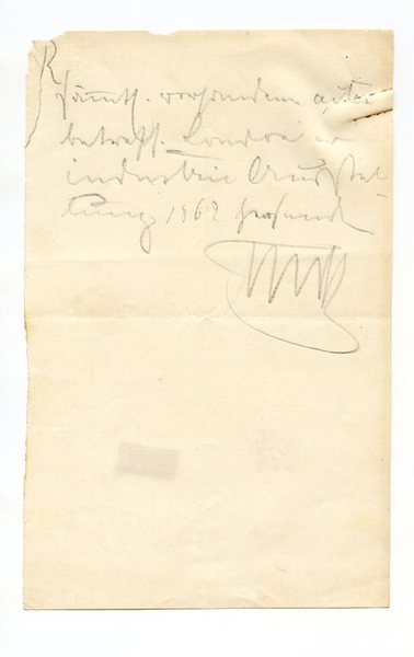 Eigenh. Notizzettel mit Paraphe.