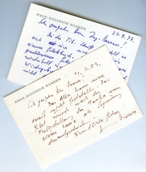 2 eigenh. Briefkarten mit U.