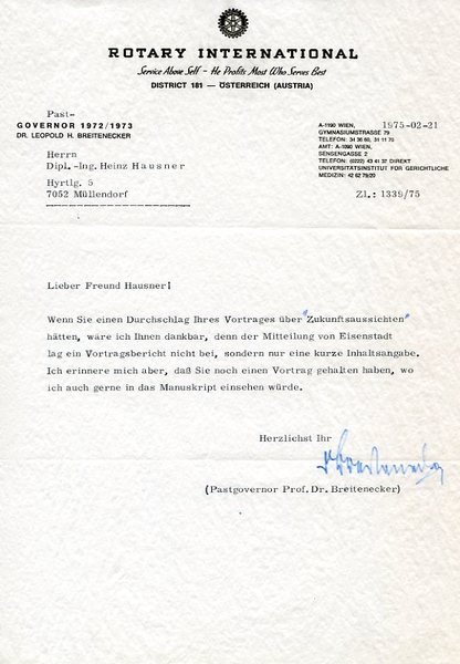 Ms. Brief mit eigenh. U.