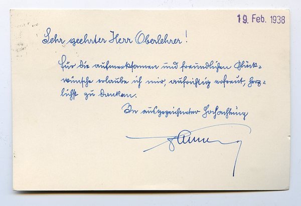 Eigenh. Postkarte mit U.