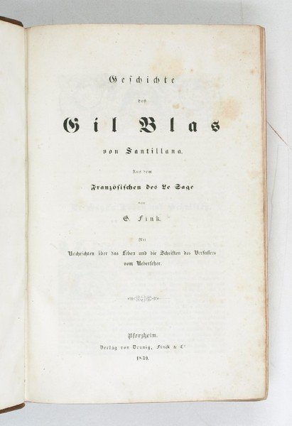 Geschichte des Gil Blas von Santillana.