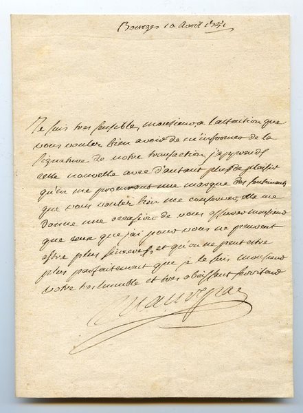 Eigenh. Brief mit U. ("Maurepas").