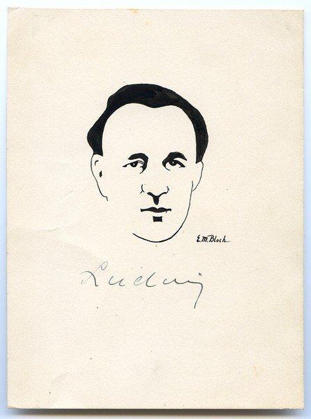 Portraitzeichnung mit eigenh. U. ("Ludwig").