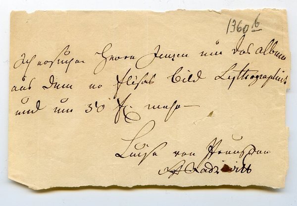 Eigenh. Mitteilung mit U.