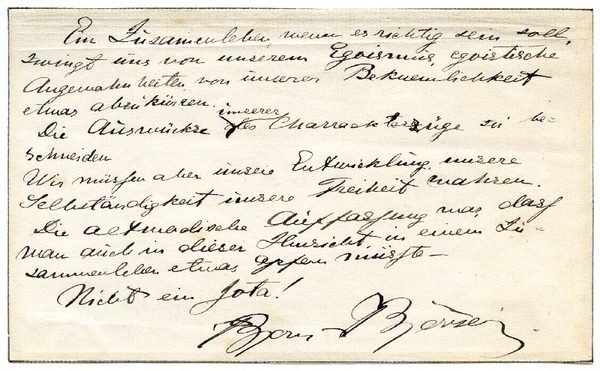 Eigenh. Albumblatt mit U.